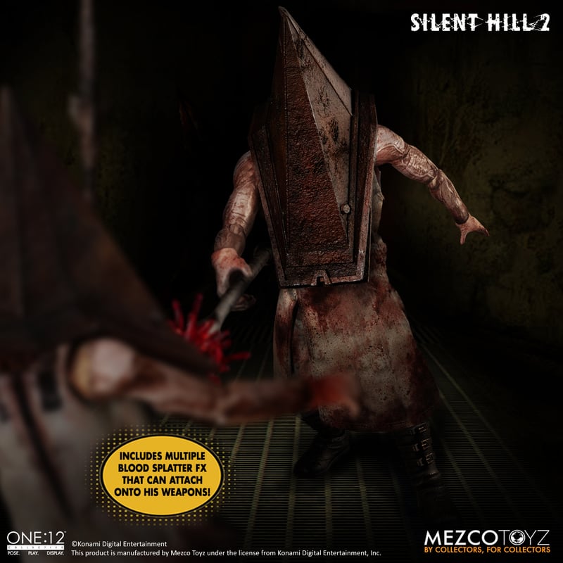 Silent Hill-Action Figure sem rosto, cabeça triangular, pirâmide vermelha,  filme móvel, periférico, figura manual, presente de Natal, genuíno, 2