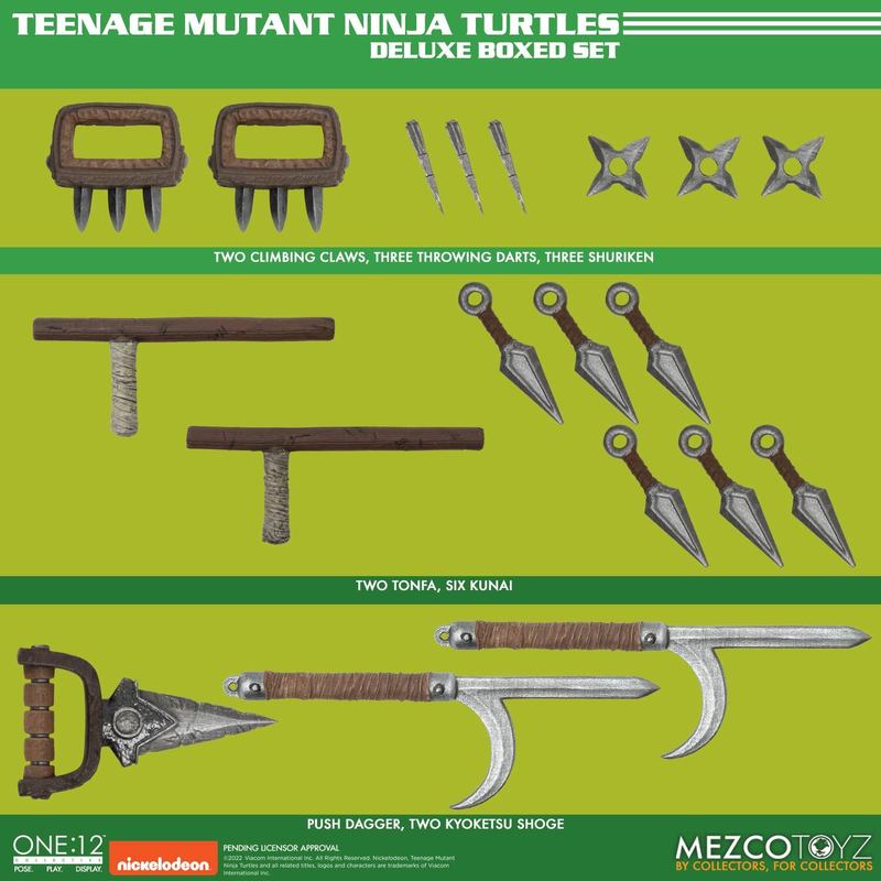 Mezco One 12 - Teenage Mutant Ninja Turtles Set de 4 figurines